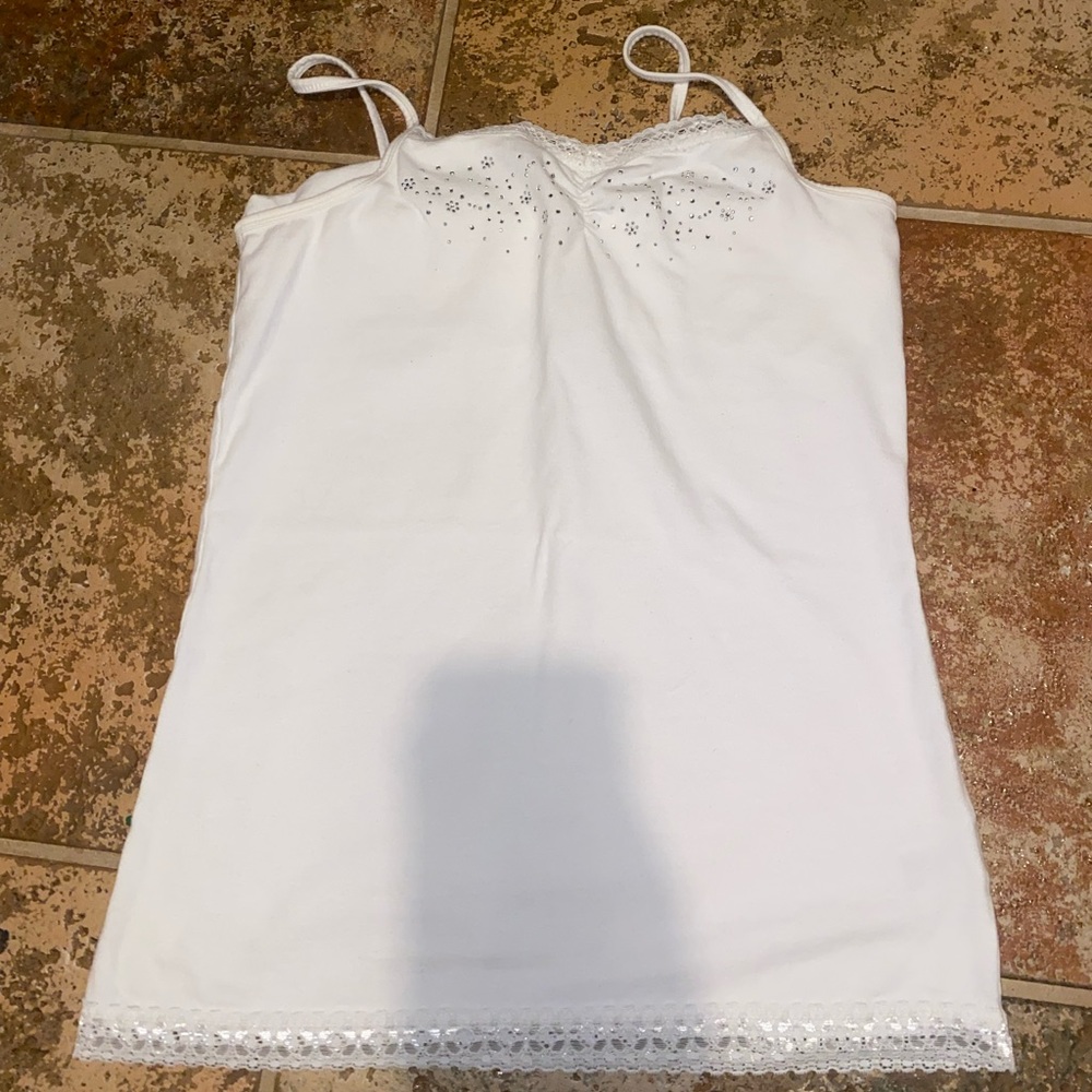 Arizona jean womens xl tank top y2k babydoll fairy tank too with gems
